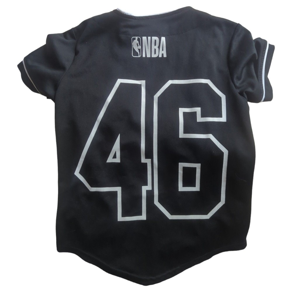 Boy’s NBA Official Black & White Button Up Jersey "46" S(8)